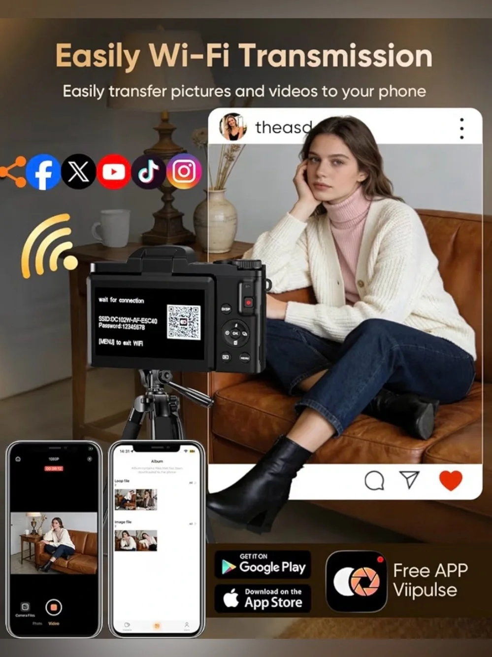 4K Digital Camera for Photography with WiFi